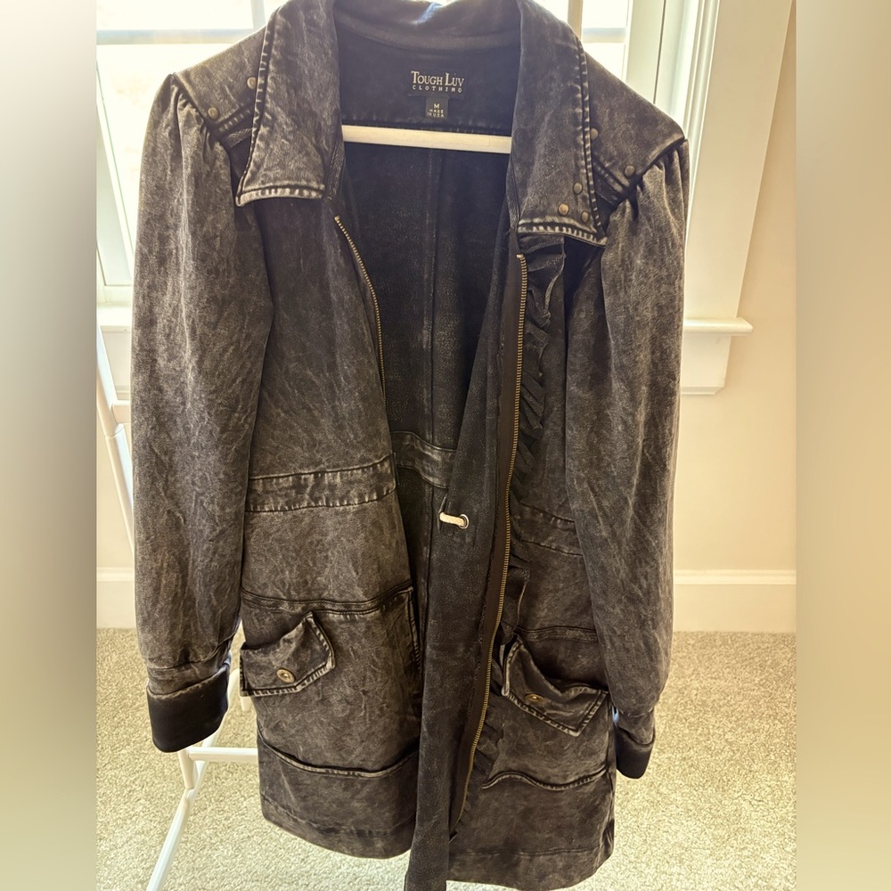 Distressed Gray Denim Jacket